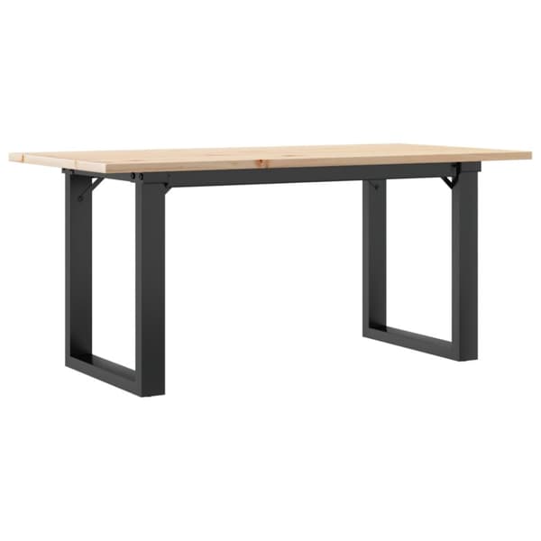 sofabord 100x50x45 cm O-stel massivt fyrretræ og støbejern