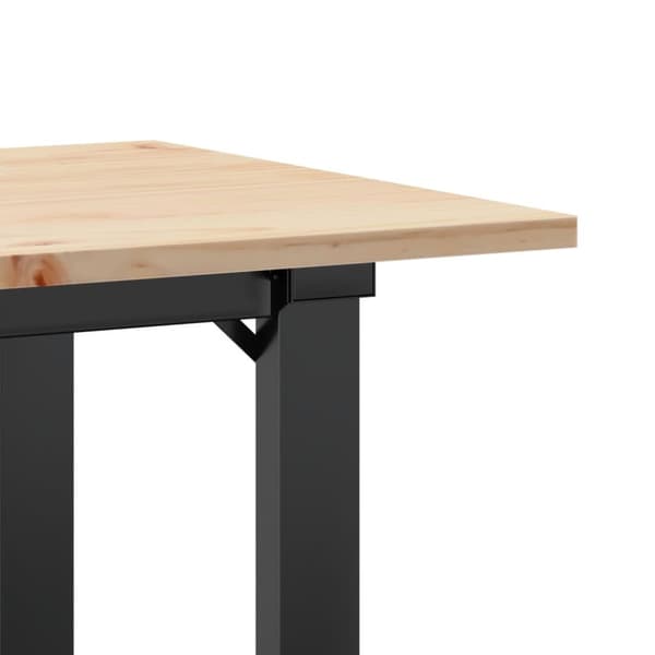 sofabord 100x50x45 cm O-stel massivt fyrretræ og støbejern