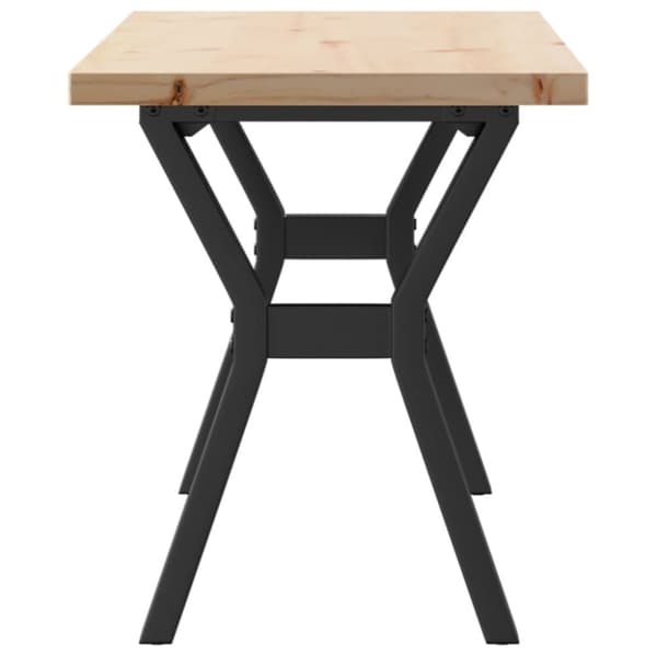 Soffbord Y-ram 110x40x45,5 cm massiv furu och gjutjärn