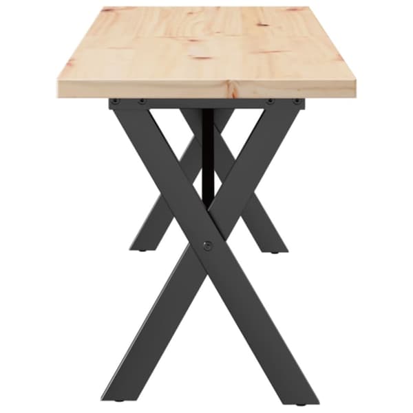 Soffbord X-ram 160x40x45,5 cm massiv furu och gjutjärn