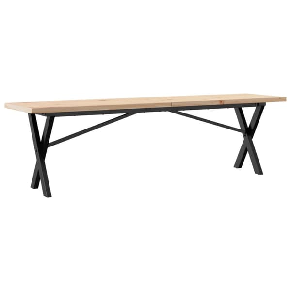 Soffbord X-ram 160x40x45,5 cm massiv furu och gjutjärn