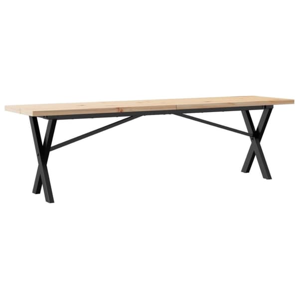 Soffbord X-ram 160x40x45,5 cm massiv furu och gjutjärn