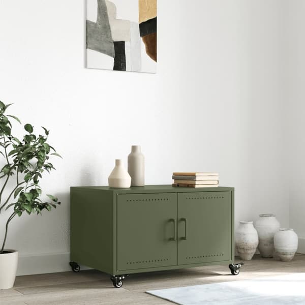 Soffbord olivgrön 68x50x43,5 cm kallvalsat stål