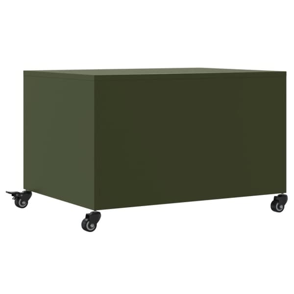 Soffbord olivgrön 68x50x43,5 cm kallvalsat stål