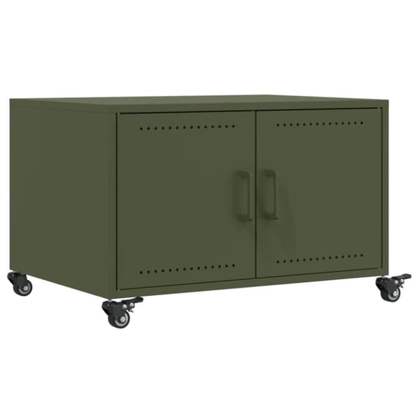 Soffbord olivgrön 68x50x43,5 cm kallvalsat stål