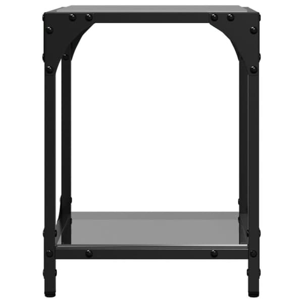 Soffbord med svart glasskiva 2 st 30x30x40 cm stål