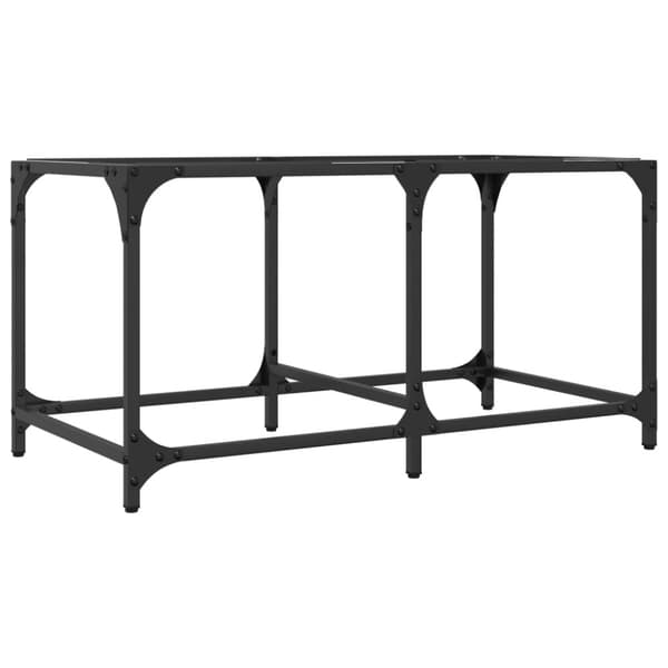 Soffbord med transparent glasskiva 78,5x40x40 cm stål