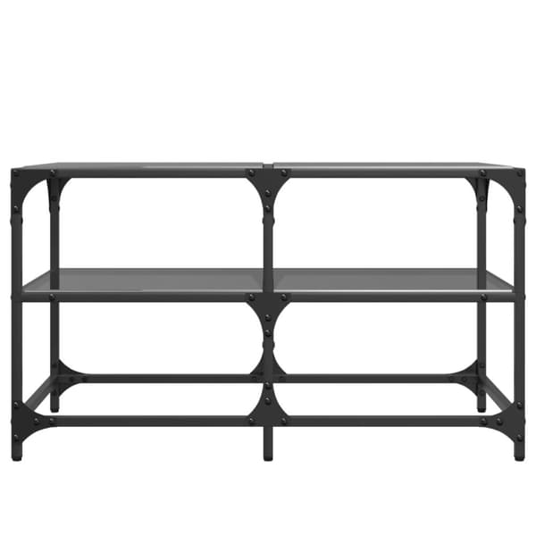 Soffbord med svart glasskiva 78,5x40x45 cm stål