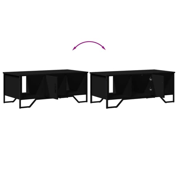Soffbord svart 100x51x40 cm konstruerat trä
