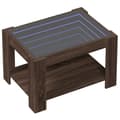 Pikkukuva 3 / 10: Sohvapöytä LED-valoilla ruskea tammi 73x53x45 cm tekninen puu