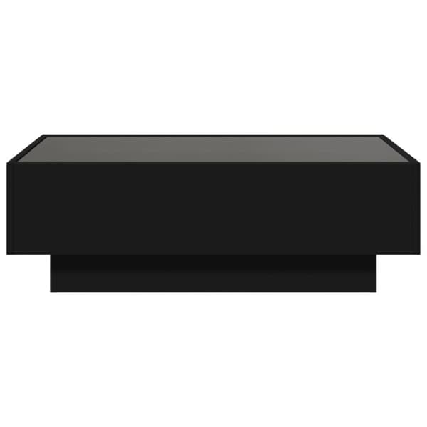 sofabord med LED-lys 90x50x30 cm konstrueret træ sort