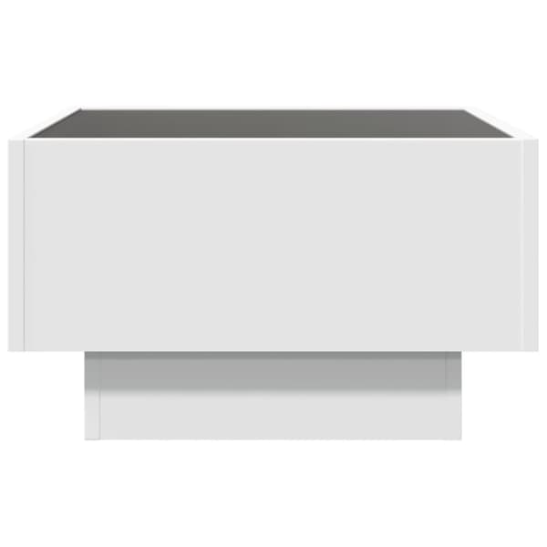 Sohvapöytä LED-valoilla valkoinen 50x50x30 cm tekninen puu