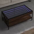 Miniatyrbillede 1 af 10: sofabord med Infinity LED-lys 90x50x38 cm brun egetræsfarve