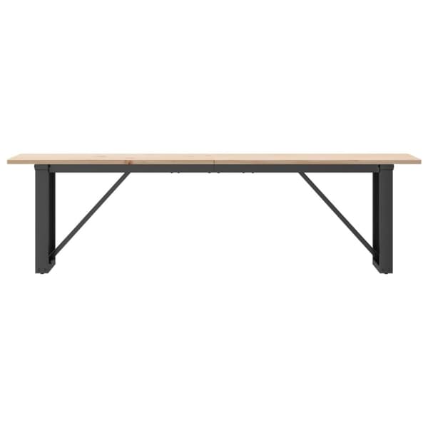Soffbord O-ram 160x40x45 cm massiv furu och gjutjärn