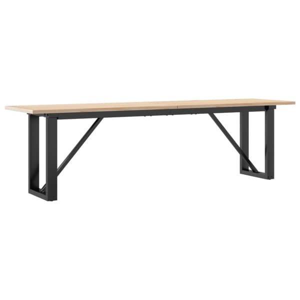 Soffbord O-ram 160x40x45 cm massiv furu och gjutjärn