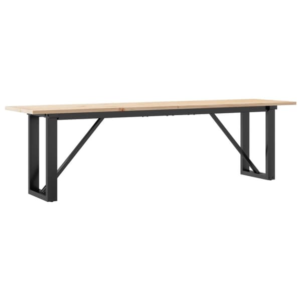 Soffbord O-ram 160x40x45 cm massiv furu och gjutjärn