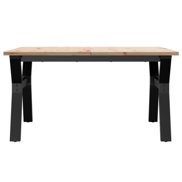Soffbord Y-ram 80x80x45 cm massiv furu och gjutjärn