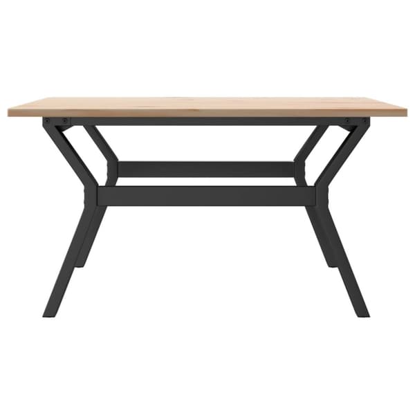 Soffbord Y-ram 80x80x45 cm massiv furu och gjutjärn