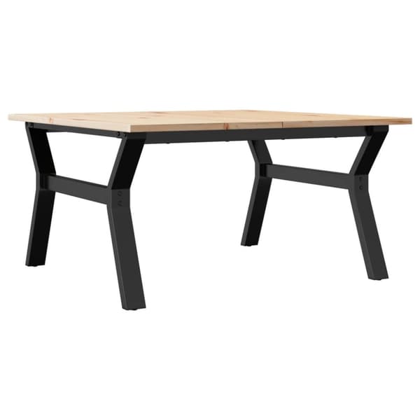 Soffbord Y-ram 80x80x45 cm massiv furu och gjutjärn