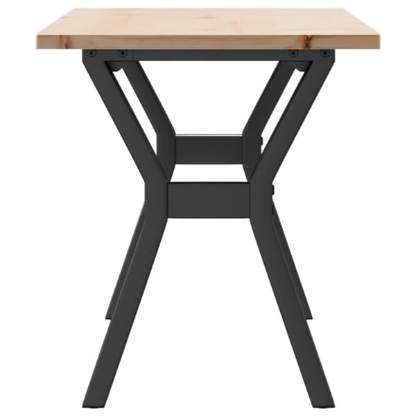 sofabord 110x40x45 cm Y-stel massivt fyrretræ og støbejern