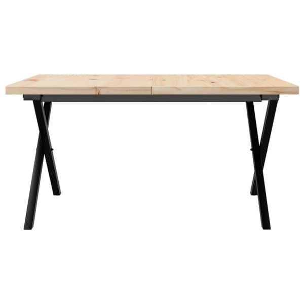 Soffbord X-ram 90x90x45,5 cm massiv furu och gjutjärn