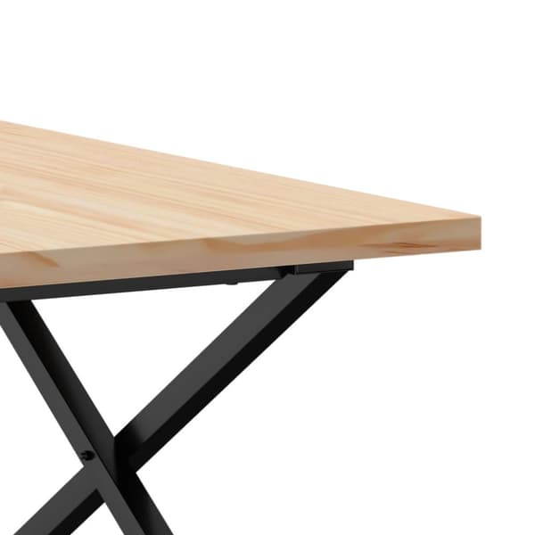 Soffbord X-ram 90x90x45,5 cm massiv furu och gjutjärn
