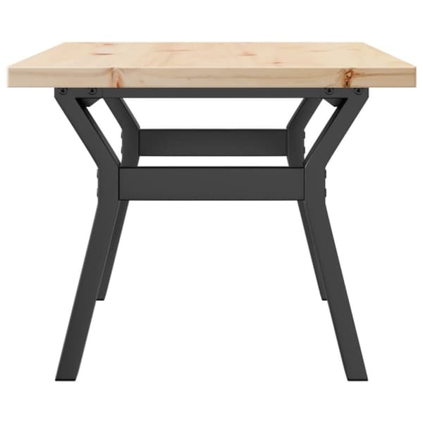 Soffbord Y-ram 80x50x40,5 cm massiv furu och gjutjärn