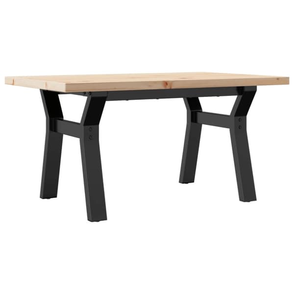 Soffbord Y-ram 80x50x40,5 cm massiv furu och gjutjärn