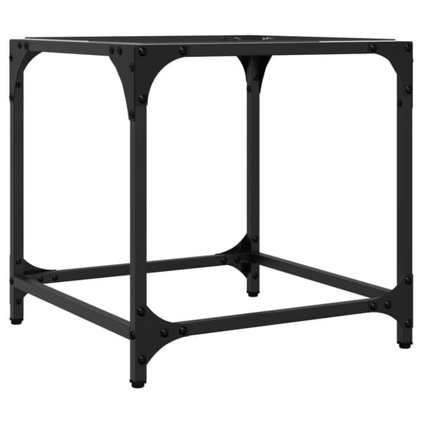 Soffbord med transparent glasskiva 2 st 40x40x40 cm stål