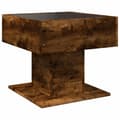 Miniatyrbillede 8 af 10: sofabord med LED-lys 50x50x45 cm konstrueret træ røget eg