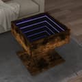 Miniatyrbillede 1 af 10: sofabord med LED-lys 50x50x45 cm konstrueret træ røget eg