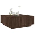 Miniatyrbillede 5 af 10: sofabord med Infinity LED-lys 100x100x40 cm brun egetræsfarve