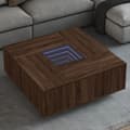Miniatyrbillede 1 af 10: sofabord med Infinity LED-lys 100x100x40 cm brun egetræsfarve