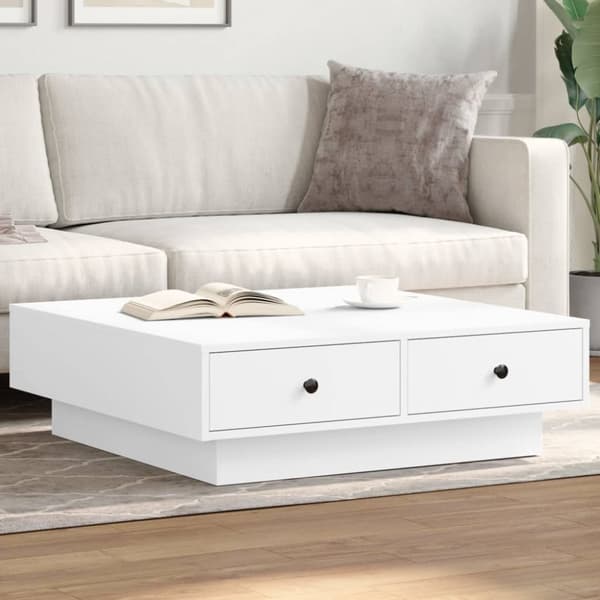 sofabord 90x90x28 cm spånplade hvid