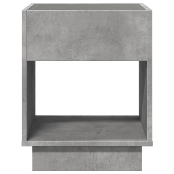 sofabord med Infinity LED-lys 40x40x50 cm betongrå