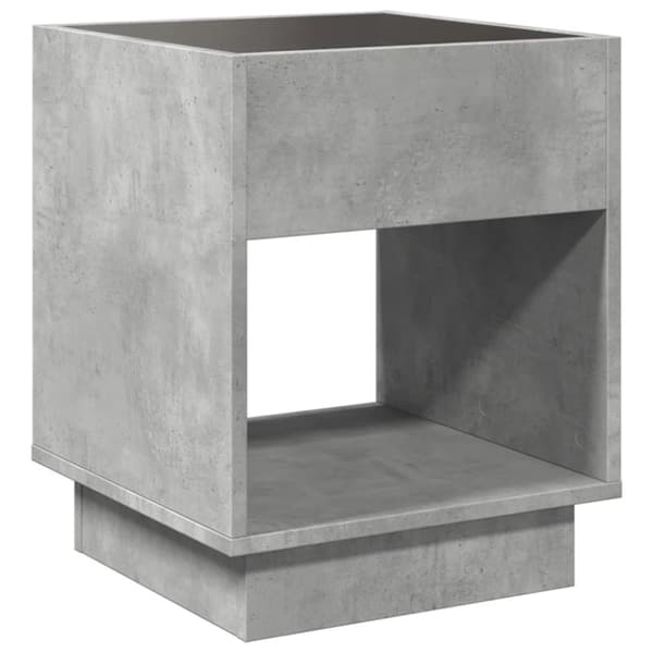 sofabord med Infinity LED-lys 40x40x50 cm betongrå