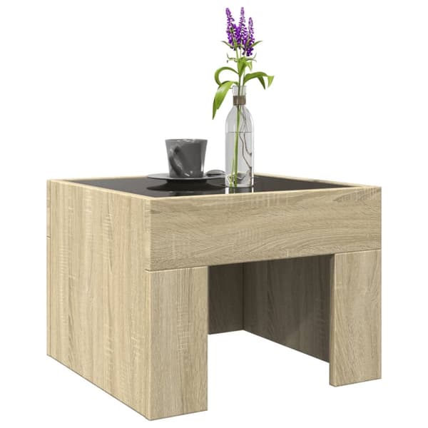 Soffbord med Infinity LEDs sonoma-ek 40x40x30 cm