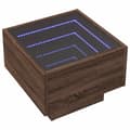 Miniatyrbild 3 av 10: Soffbord med LEDs brun ek 40x40x30 cm konstruerat trä