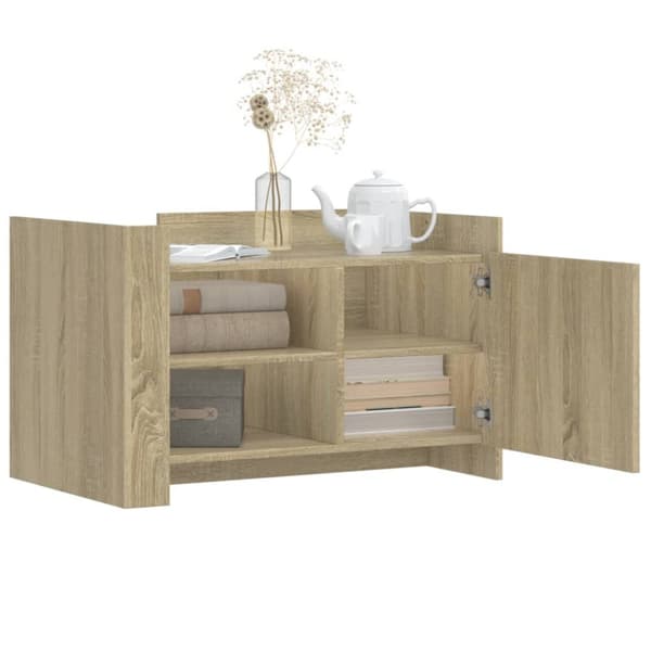 sofabord 80x50x50 cm konstrueret træ sonoma-eg