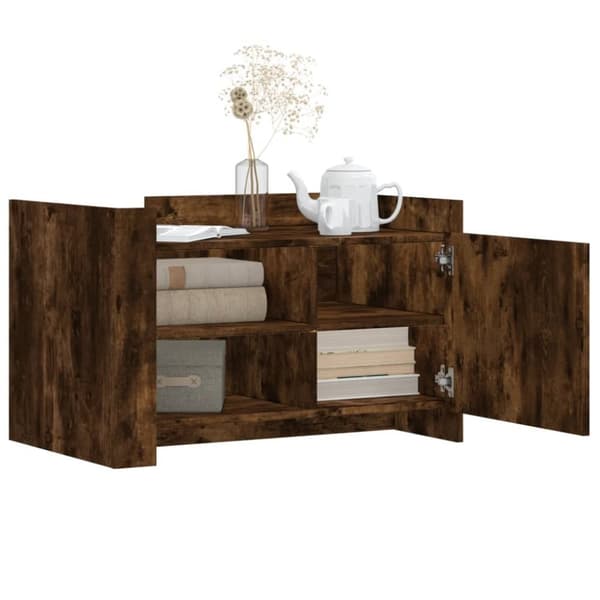Soffbord rökfärgad ek 80x50x50 cm konstruerat trä