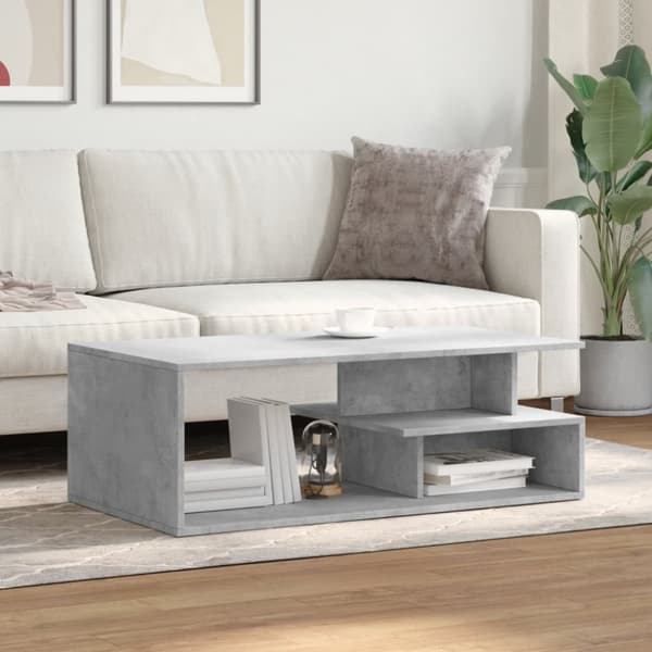 Soffbord betonggrå 102x55x35 cm konstruerat trä