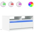 Miniatyrbillede 1 af 11: vidaXL sofabord med LED-lys konstrueret træ hvid