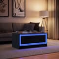 Miniatyrbillede 5 af 11: vidaXL sofabord med LED-lys konstrueret træ sort