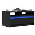 Miniatyrbillede 2 af 11: vidaXL sofabord med LED-lys konstrueret træ sort