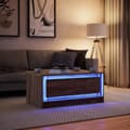 Miniatyrbillede 5 af 11: vidaXL sofabord med LED-lys konstrueret træ brunt egetræsfarve