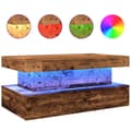 Miniatyrbillede 3 af 11: vidaXL sofabord med LED-lys 90x50x40 cm gammelt trælook