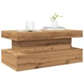 Miniatyrbillede 7 af 11: vidaXL sofabord med LED-lys 90x50x40 cm kunsteg