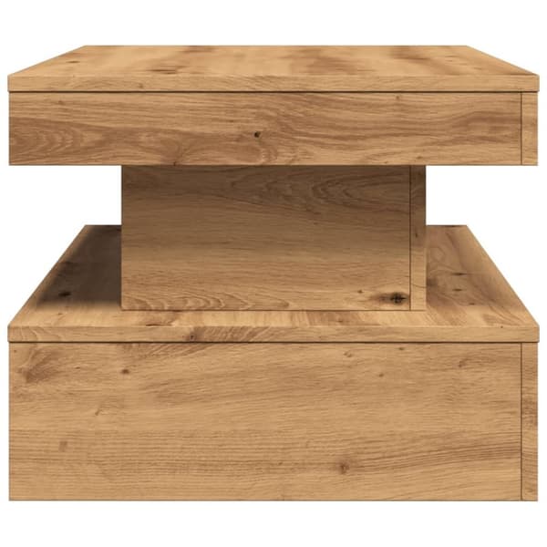 vidaXL sofabord med LED-lys 90x50x40 cm kunsteg