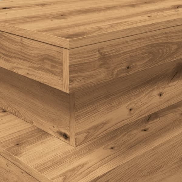 vidaXL sofabord med LED-lys 90x50x40 cm kunsteg