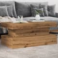Miniatyrbillede 2 af 11: vidaXL sofabord med LED-lys 90x50x40 cm kunsteg